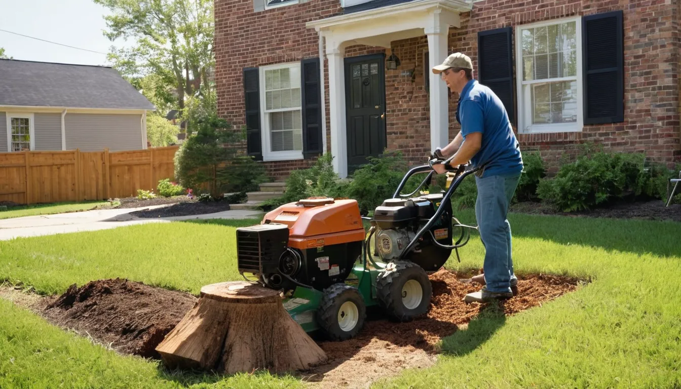 Tree and stump work on a residential street in the Beckley area